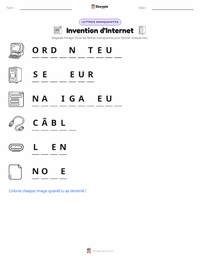 Aperçu de la feuille de travail imprimable Invention de l'Internet