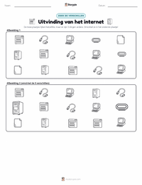 Uitvinding van het internet afdrukbare werkblad voorbeeld