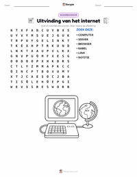 Uitvinding van het internet afdrukbare werkblad voorbeeld