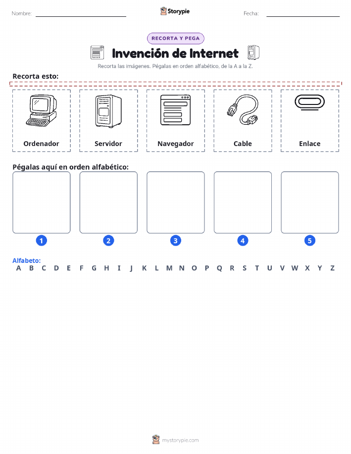 Cortar y Pegar el Alfabeto