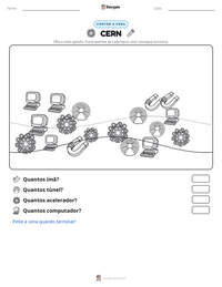 Prévia da folha de atividades imprimível CERN