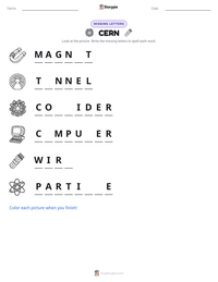 CERN printable worksheet preview