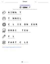 Aperçu de la feuille de travail imprimable CERN