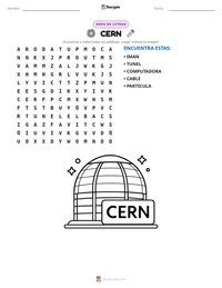 Vista previa de la hoja de trabajo imprimible de CERN