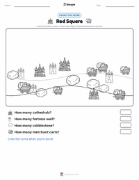 Red Square printable worksheet preview