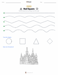 Red Square printable worksheet preview