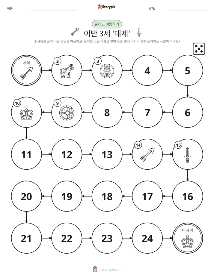주사위 굴리고 이동하기 게임