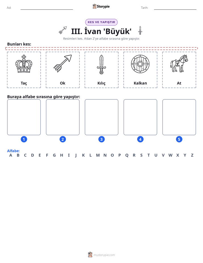 Kes & Yapıştır Alfabe