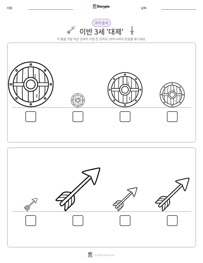 크기 순서