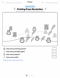 Printing Press Revolution printable worksheet preview