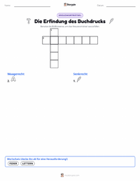 Revolution des Buchdrucks druckbare Arbeitsblatt Vorschau