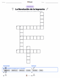Vista previa de la hoja de trabajo imprimible de Revolución de la Imprenta
