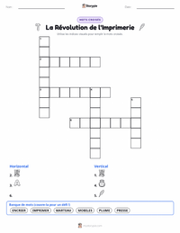 Aperçu de la feuille de travail imprimable Révolution de l'imprimerie