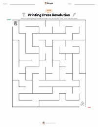 Printing Press Revolution printable worksheet preview