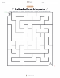 Vista previa de la hoja de trabajo imprimible de Revolución de la Imprenta