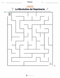 Aperçu de la feuille de travail imprimable Révolution de l'imprimerie