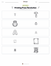 Printing Press Revolution printable worksheet preview