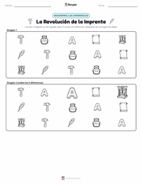 Vista previa de la hoja de trabajo imprimible de Revolución de la Imprenta