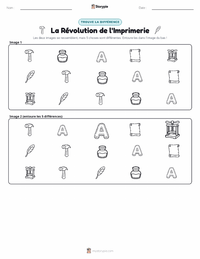 Aperçu de la feuille de travail imprimable Révolution de l'imprimerie