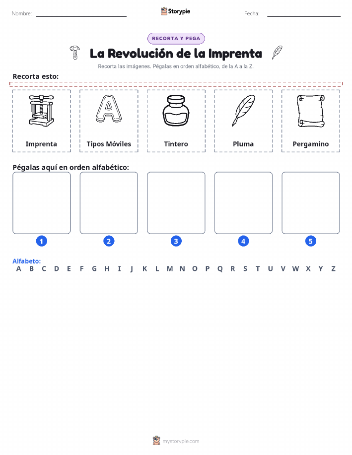 Cortar y Pegar el Alfabeto