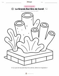 Page de coloriage La Grande Barrière de corail pour les enfants