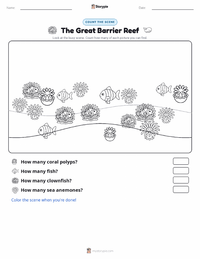 The Great Barrier Reef printable worksheet preview