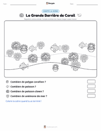 Aperçu de la feuille de travail imprimable La Grande Barrière de corail