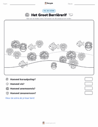 Het Groot Barrièrerif afdrukbare werkblad voorbeeld