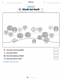 Büyük Set Resifi yazdırılabilir çalışma sayfası önizlemesi