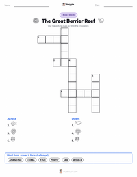 The Great Barrier Reef printable worksheet preview
