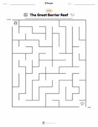 The Great Barrier Reef printable worksheet preview