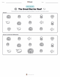 The Great Barrier Reef printable worksheet preview