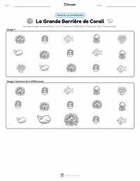 Aperçu de la feuille de travail imprimable La Grande Barrière de corail