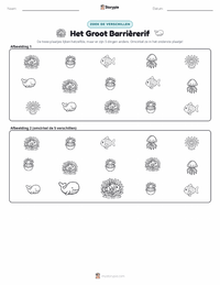 Het Groot Barrièrerif afdrukbare werkblad voorbeeld