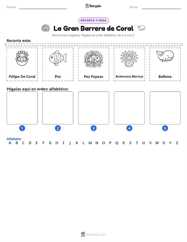 Cortar y Pegar el Alfabeto