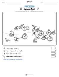 James Cook printable worksheet preview