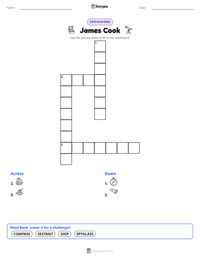 James Cook printable worksheet preview