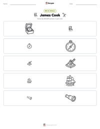 James Cook printable worksheet preview