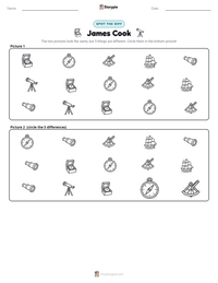 James Cook printable worksheet preview