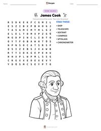 James Cook printable worksheet preview