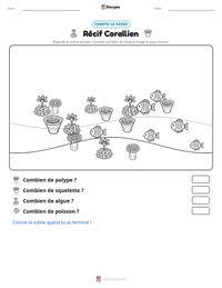 Aperçu de la feuille de travail imprimable Récif Corallien
