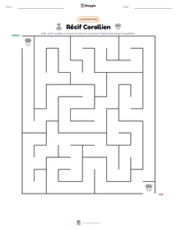 Aperçu de la feuille de travail imprimable Récif Corallien