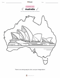 Australia coloring page for kids
