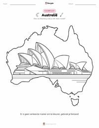 Australië (continent) kleurplaat voor kinderen