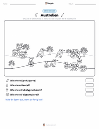 Australien (Kontinent) druckbare Arbeitsblatt Vorschau
