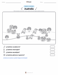 Vista previa de la hoja de trabajo imprimible de Australia (continente)