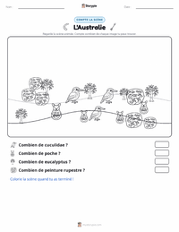 Aperçu de la feuille de travail imprimable Australie (continent)