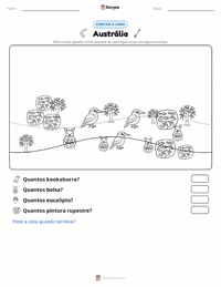 Prévia da folha de atividades imprimível Austrália (continente)