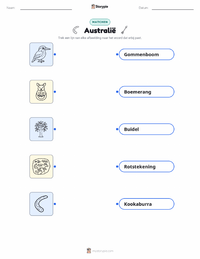 Australië (continent) afdrukbare werkblad voor kinderen