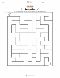 Australien (Kontinent) druckbare Arbeitsblatt Vorschau